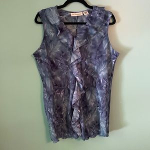 Sleeveless Blue Diamond plus blouse